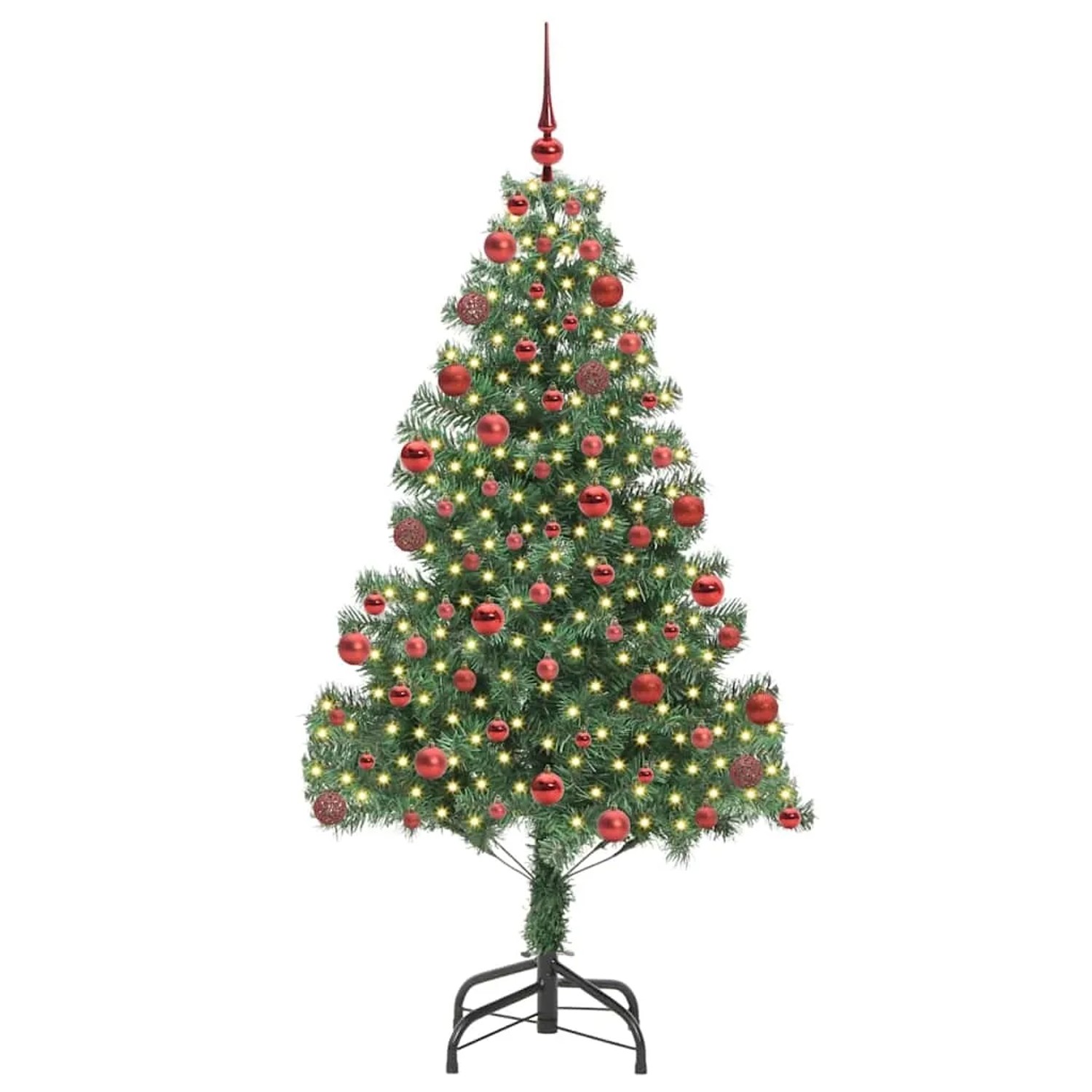 vidaXL Weihnachtsbaum mit 300 LEDs mit Ständer Grün 180 cm PVC 3396380