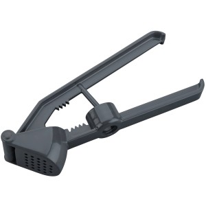 Fackelmann Knoblauchpresse 3-in-1, dunkelgraue Küchenpresse aus Aluminium.
