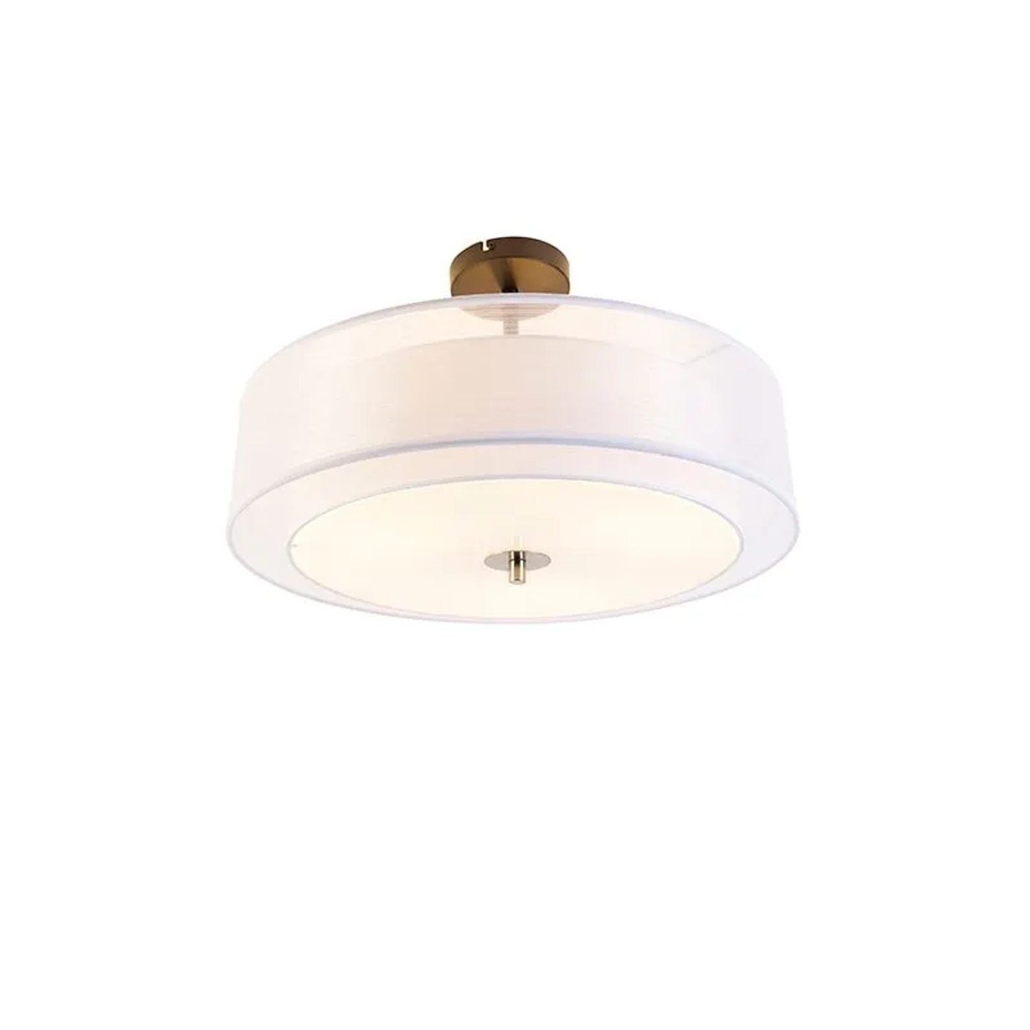 QAZQA Moderne Deckenleuchte Weiß 50 cm 3-flammig Drum Duo