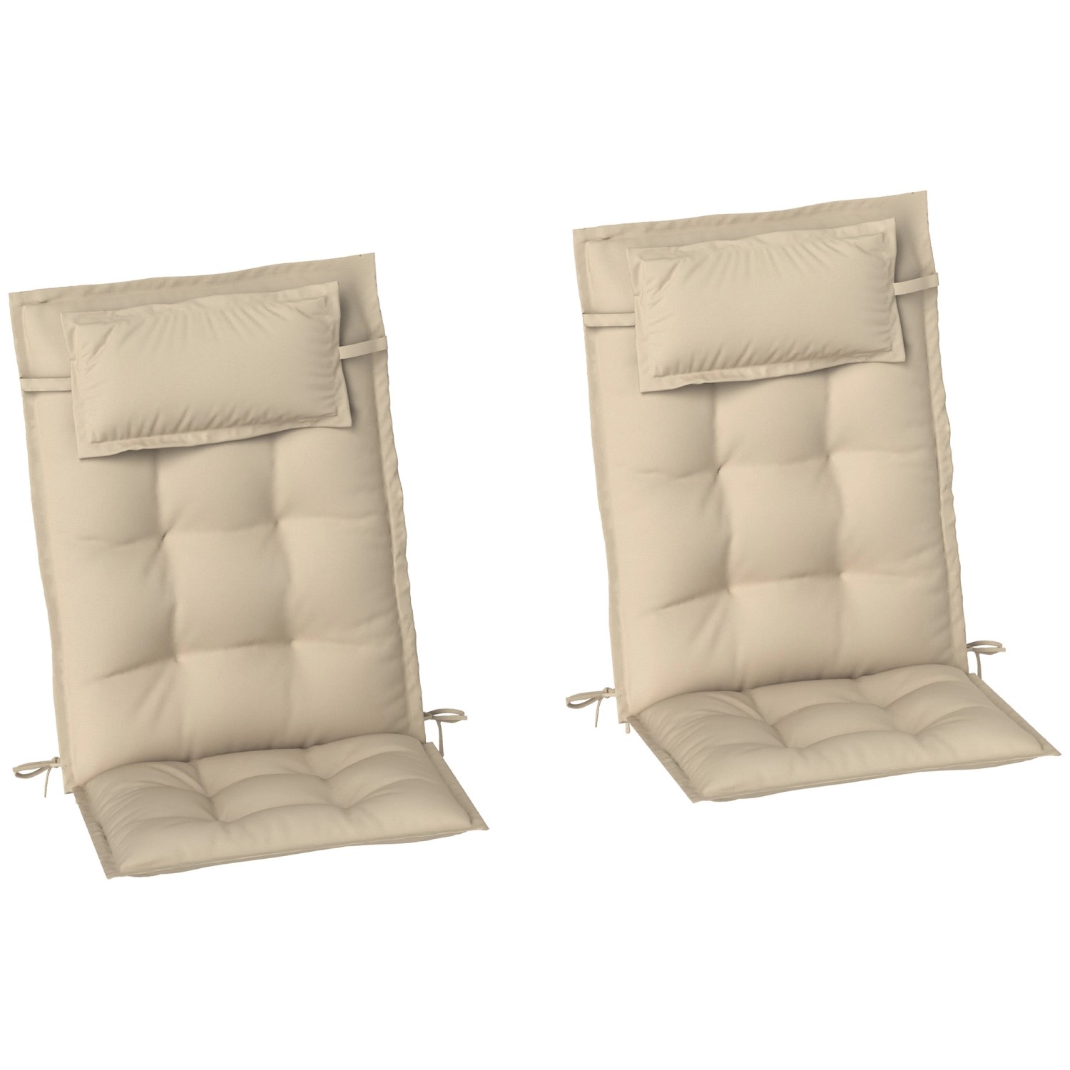 Outsunny Sitzkissen-Set für Draußen Polyester Beige 116L x 50B x 5H cm günstig online kaufen