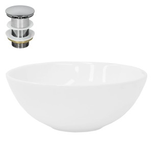 ML-Design Handwaschbecken, Keramik, weiß glänzend, inkl. Ablaufgarnitur.