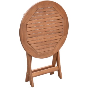 Merxx Klapptisch Rund Akazie, Gartentisch aus Holz, zusammengeklappt.