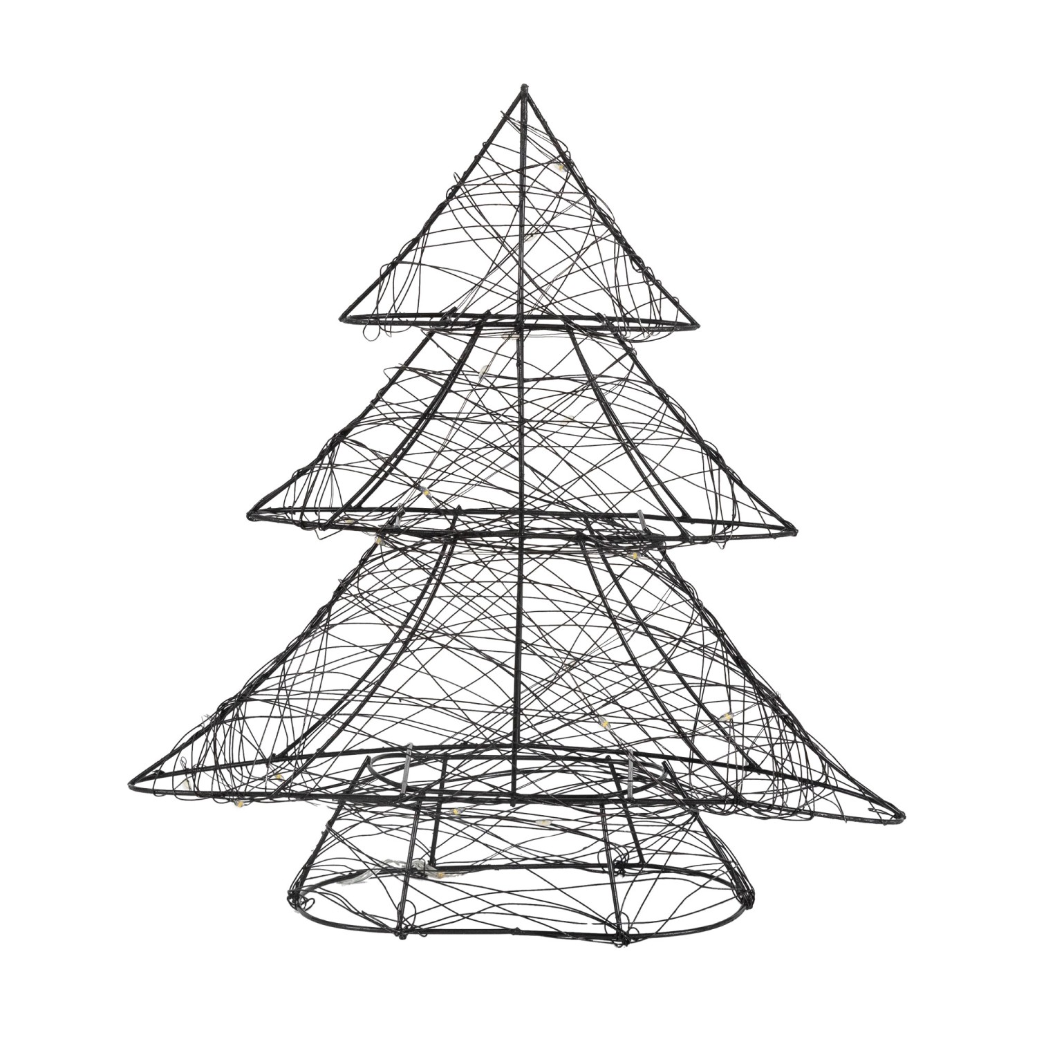 ECD Germany LED Deko Baum Weihnachten mit 20 Warmweißen LEDs 30 cm Hoch Schwarz