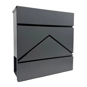 Relaxdays Wandbriefkasten Metall Anthrazit mit Zeitungsfach Abschließbar 37 cm x 37 cm x 11 cm 3,5 kg