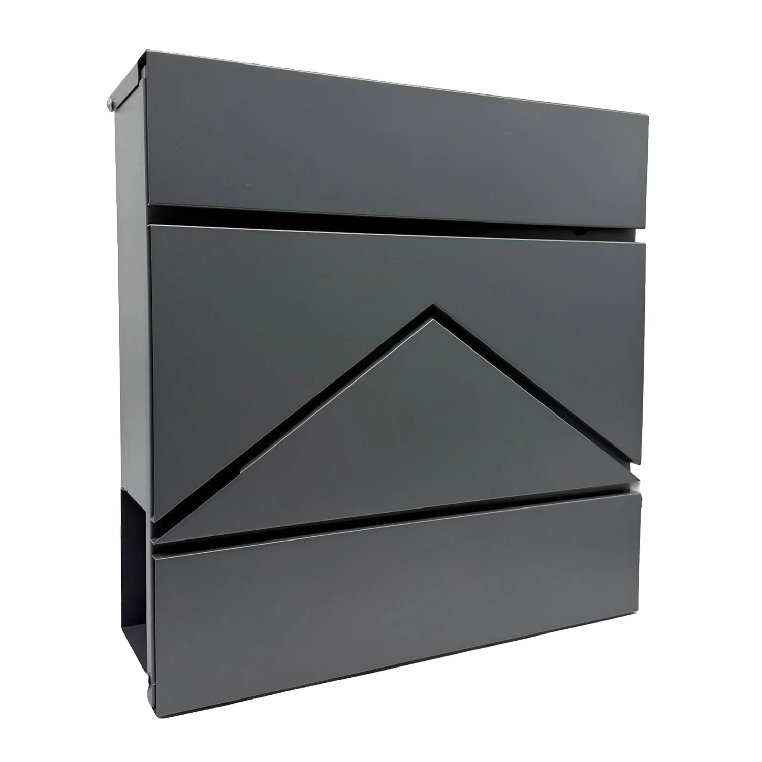 Relaxdays Wandbriefkasten Metall Anthrazit mit Zeitungsfach Abschließbar 37 cm x 37 cm x 11 cm 3,5 kg