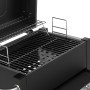 Detailaufnahme: Schwarzer Tepro Toronto Holzkohlegrill Easy mit Grillrost und Warmhalterost.