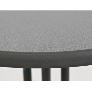 Detailansicht: Graue Tischplatte des runden Mfg Klapptisch Stehtisch 85, ideal für den Garten.