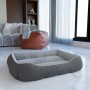 Anthrazitfarbenes Benno Hundebett Sammy (80x65x17 cm) mit weicher Polsterung und erhöhtem Rand.