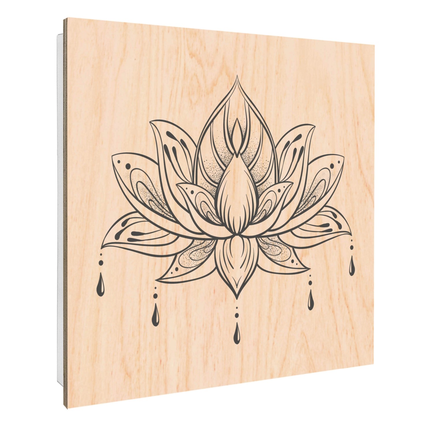 Banjado Schlüsselkasten mit Holzfront 30x30cm Weiß Scharnier Links 50 Haken günstig online kaufen