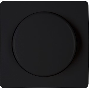 Mattschwarze Kopp Dimmerabdeckung Paris mit Druck-Wechselschalter.