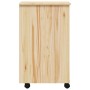 vidaXL Rollwagen mit Schreibtisch MOSS, Klarlack, Kiefer Massivholz, 65,5cm hoch.
