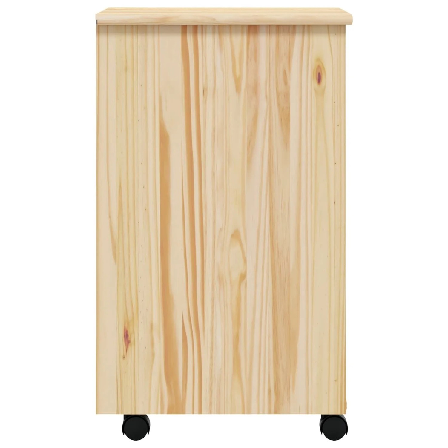 vidaXL Rollwagen mit Schreibtisch MOSS, Klarlack, Kiefer Massivholz, 65,5cm hoch.