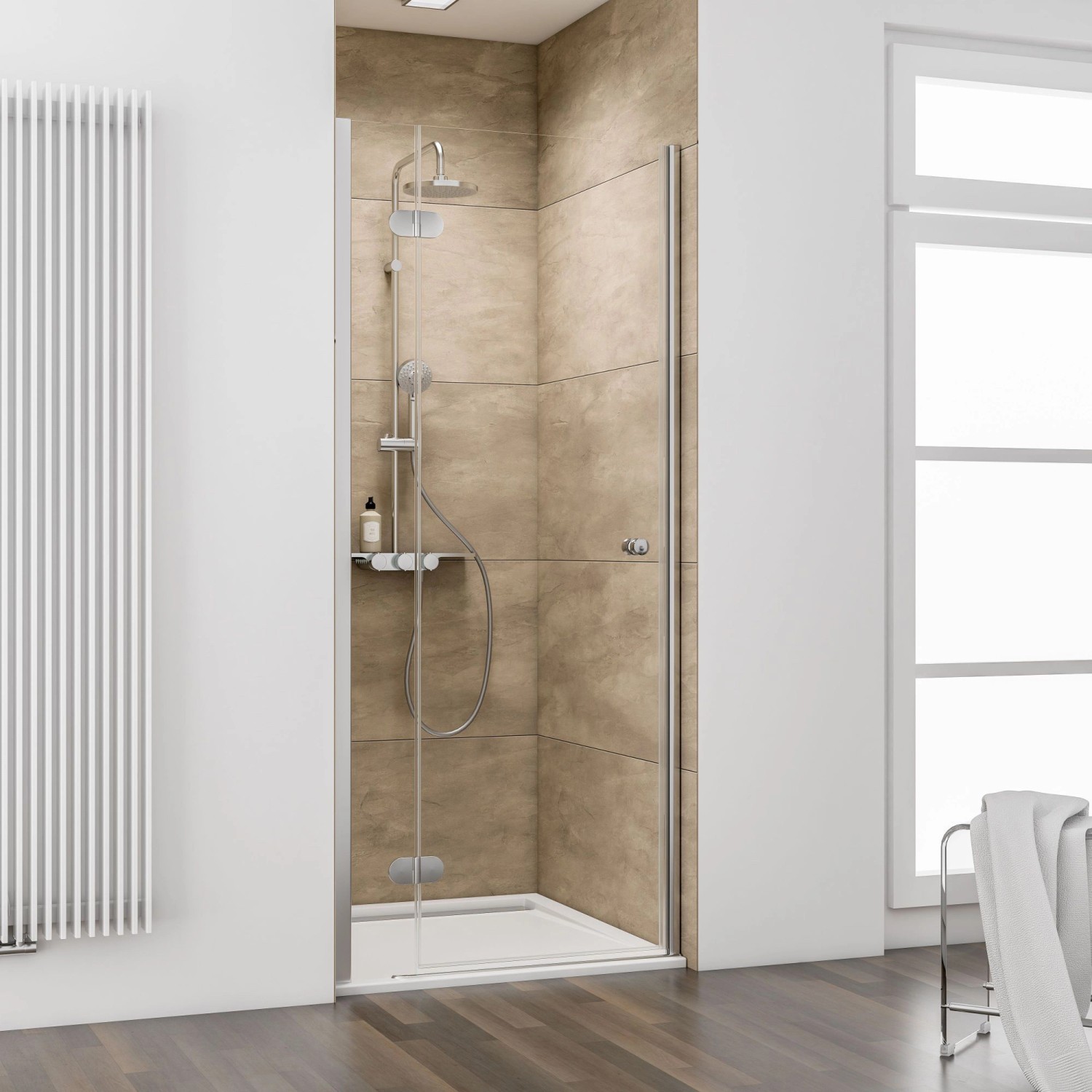 Schulte Dusch-Drehtür MasterClass, 90x200: cm, Sicherheitsglas, (Spar-Set) BxH: 90 x 200 cm