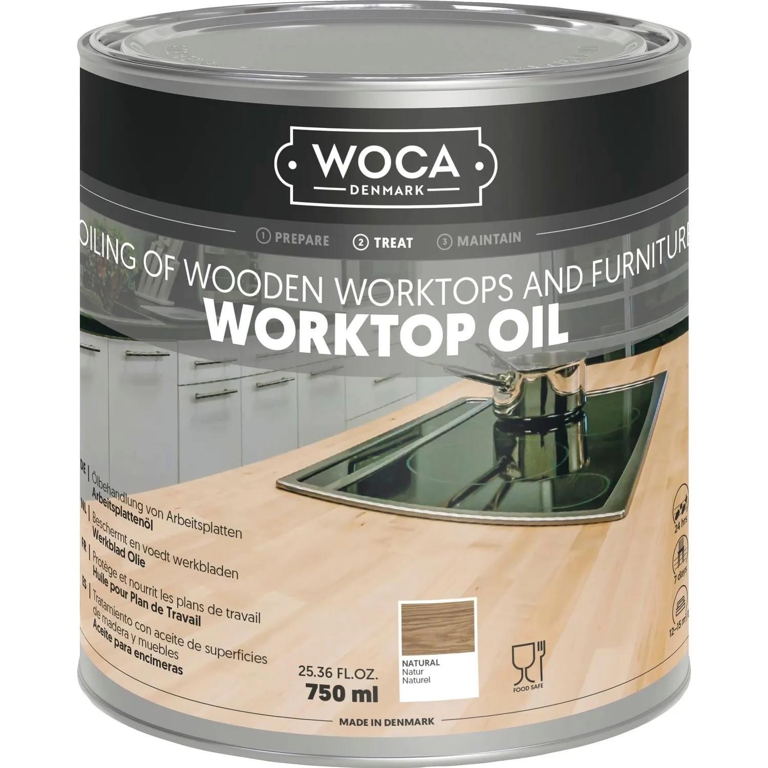 Woca Arbeitsplattenöl 0,75, Holzbodenpflege Natur