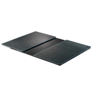 Zeller Herdabdeckplatten-Set in Granit-Optik, 2-teilig, anthrazit, aus Glas. Küchenhelfer.