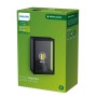 Verpackung der schwarzen Philips Alzor LED-Außenwandleuchte, eckig, ohne Leuchtmittel.