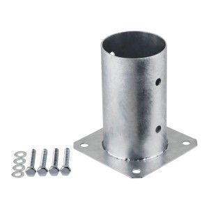 SOTECH Pfostenträger Bodenanker, rund, Ø 80 mm, feuerverzinkt, mit Schrauben.