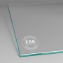 inova Glasschiebetür, satiniertes ESG Sicherheitsglas, Detailansicht.