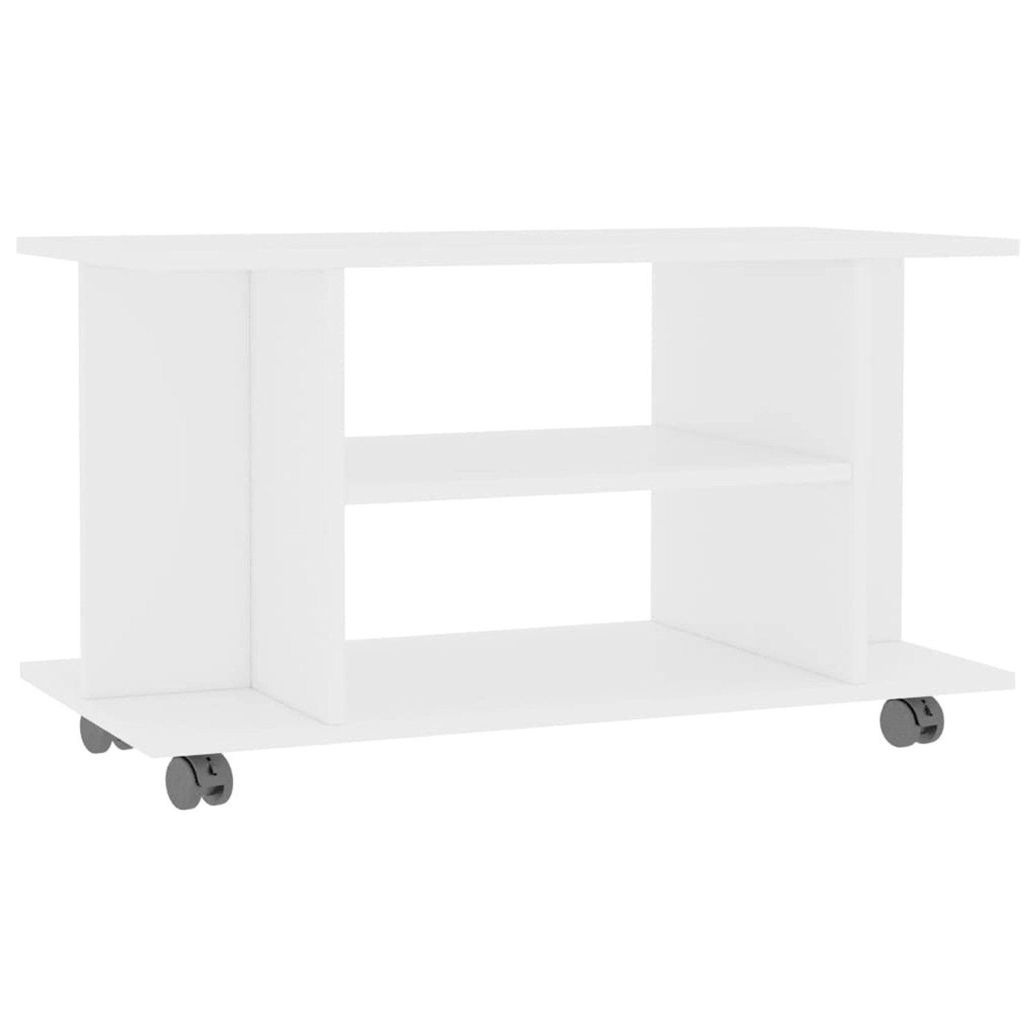 vidaXL TV-Schrank mit Rollen Weiß 80x40x45 cm Holzwerkstoff 800189