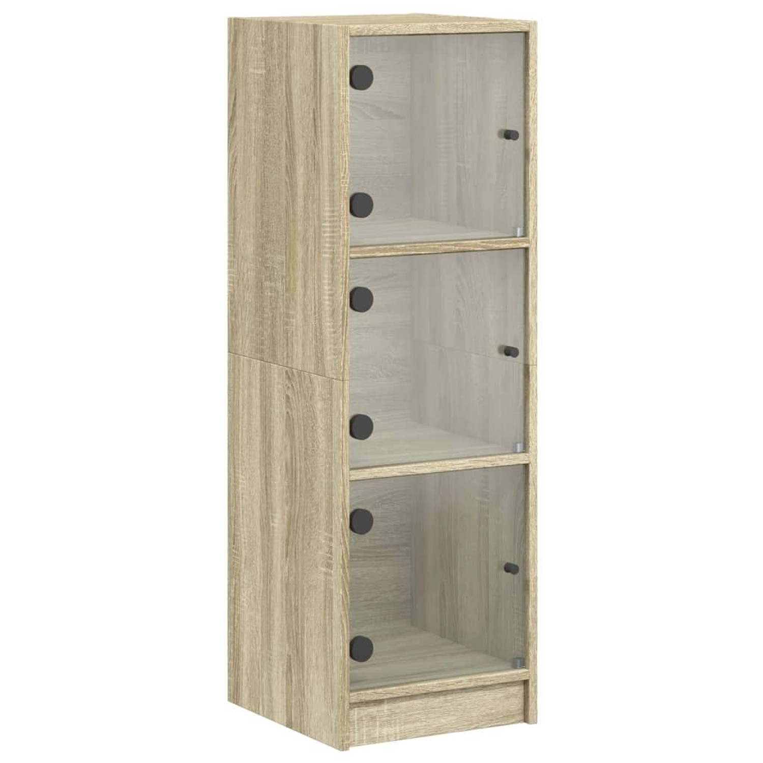 vidaXL Highboard mit Glastüren Sonoma-Eiche 35x37x109 cm 836387