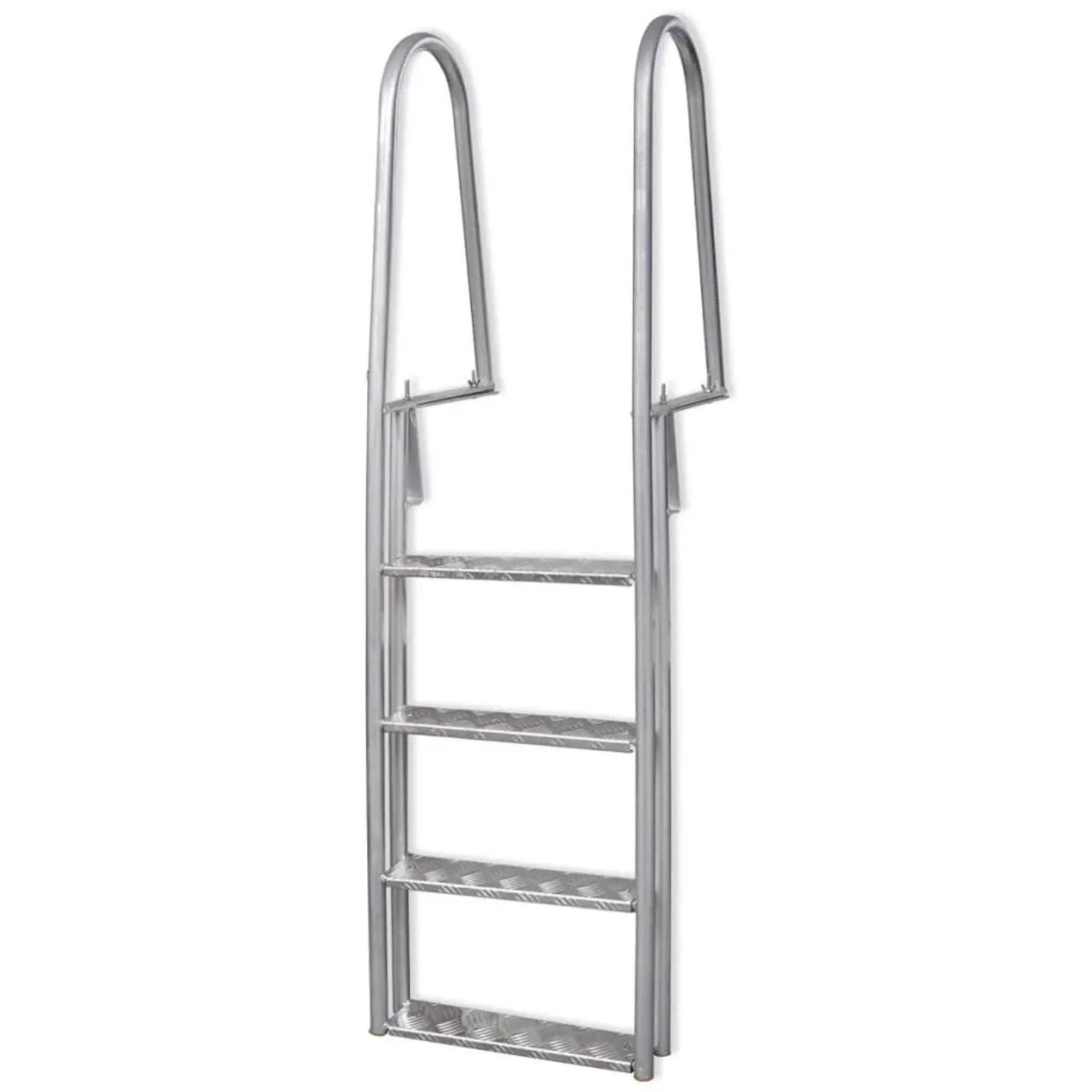 vidaXL Steg-/Poolleiter 4-stufig Aluminium 167 cm 91197