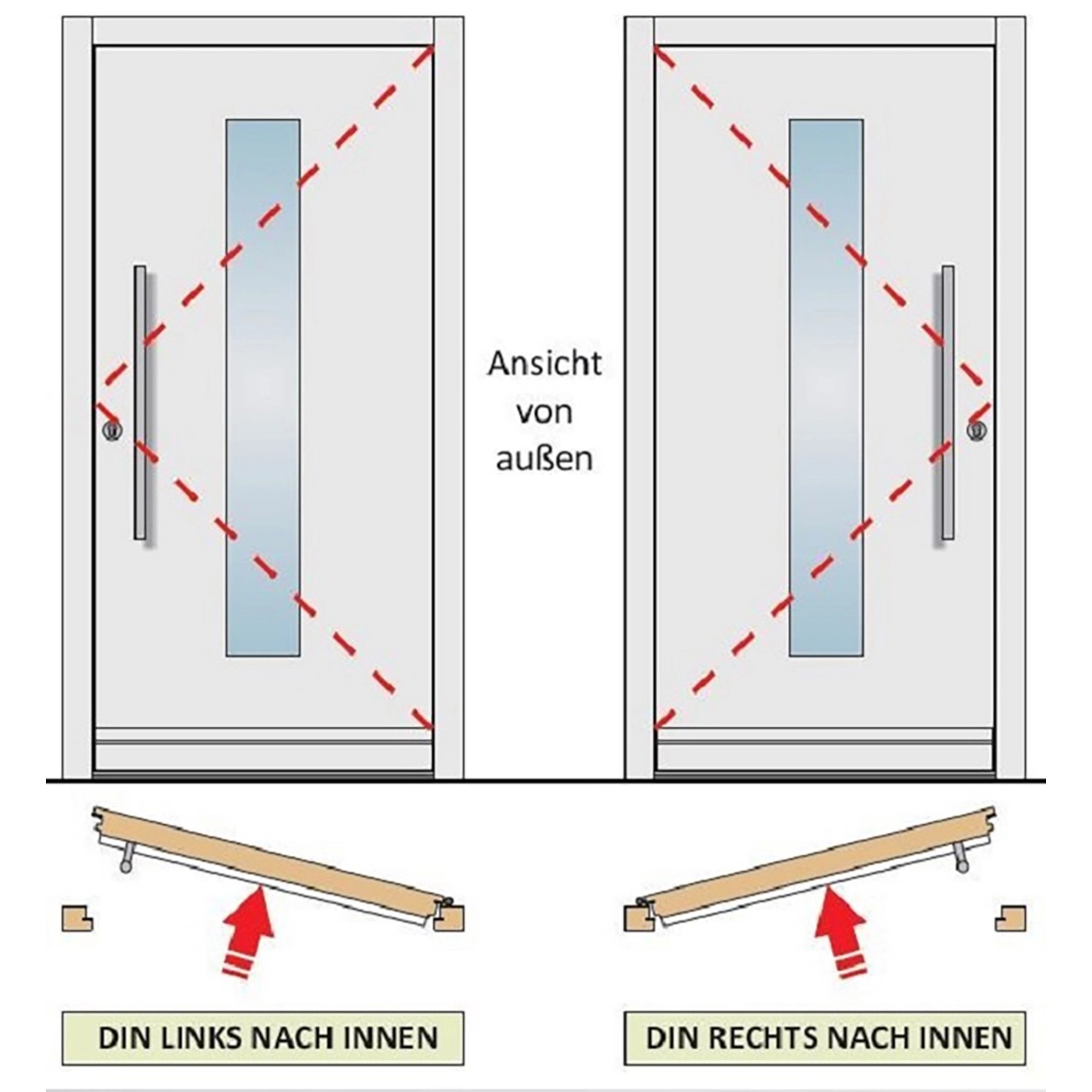 Kunststoff-Haustür 100 cm x 200 cm K017 Anschlag Rechts Anthrazit/Weiß günstig online kaufen