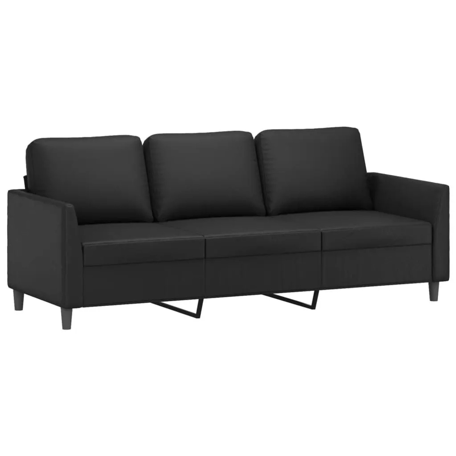 vidaXL 3-Sitzer-Sofa Schwarz 180 cm Kunstleder 359338