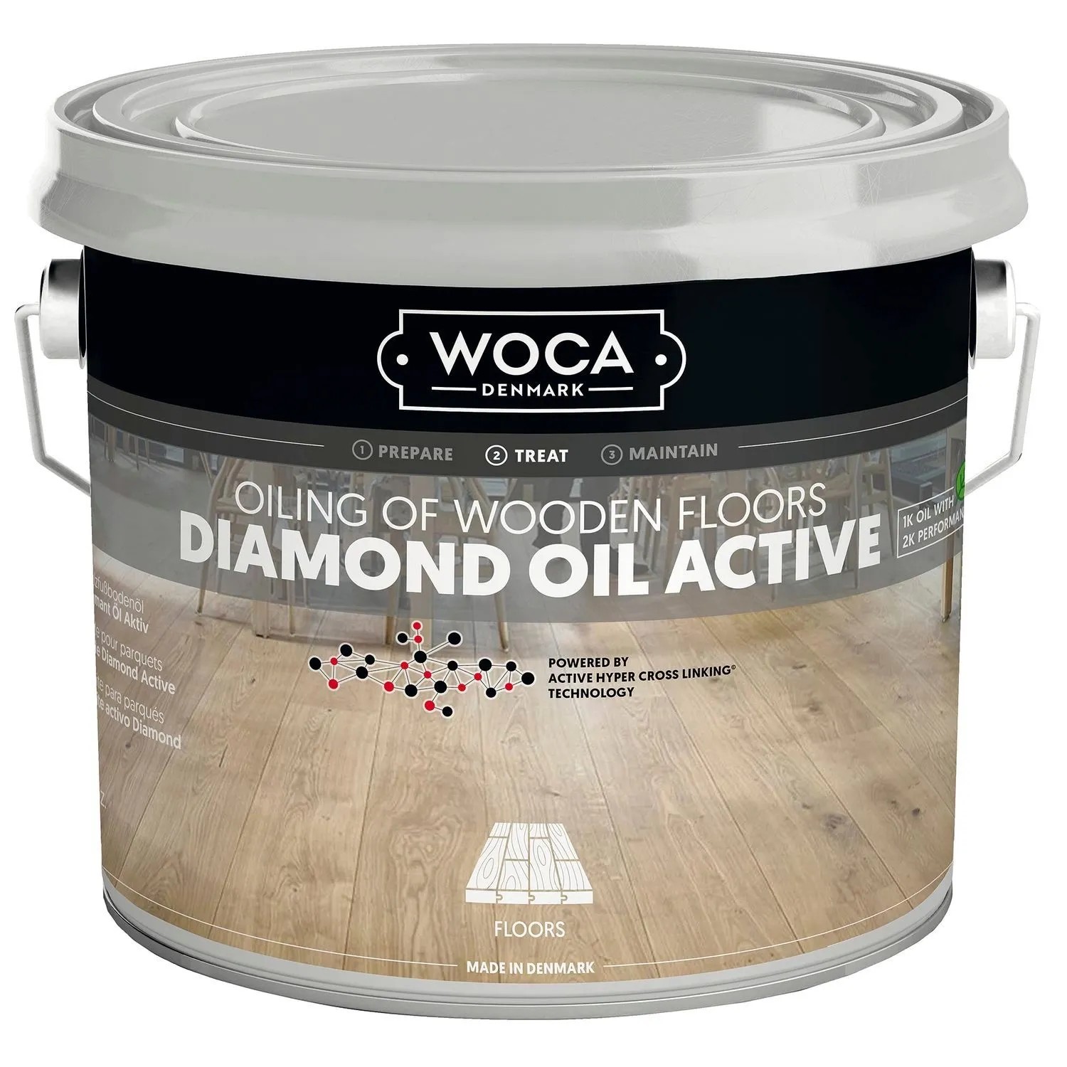Woca Diamant Aktiv Öl Pflegeöl für Holzboden 2,5, Natur
