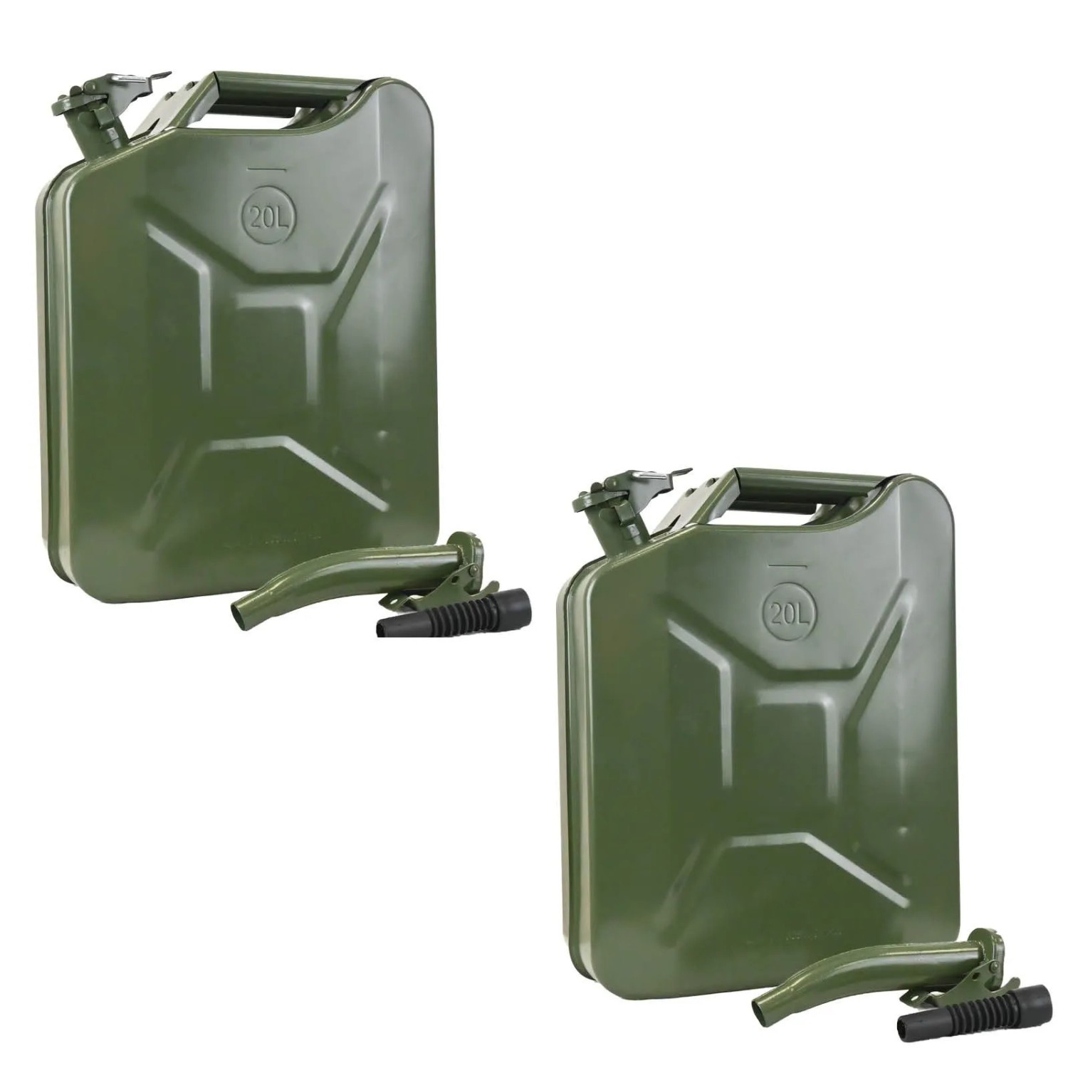 Holmwerk 2x Kraftstoffkanister mit Ausgießer 20L UN Zulassung Olivgrün