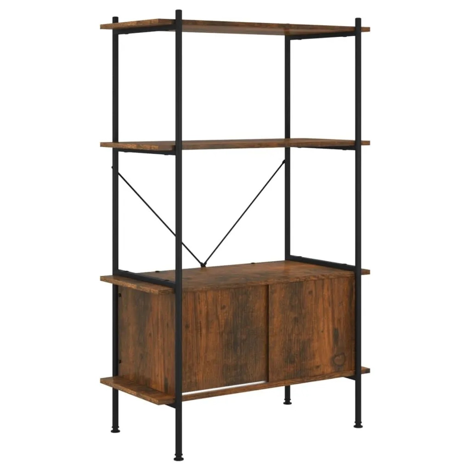vidaXL Regal mit 4 Böden und Schrank 80x40x130 cm Stahl Holzwerkstoff 336354