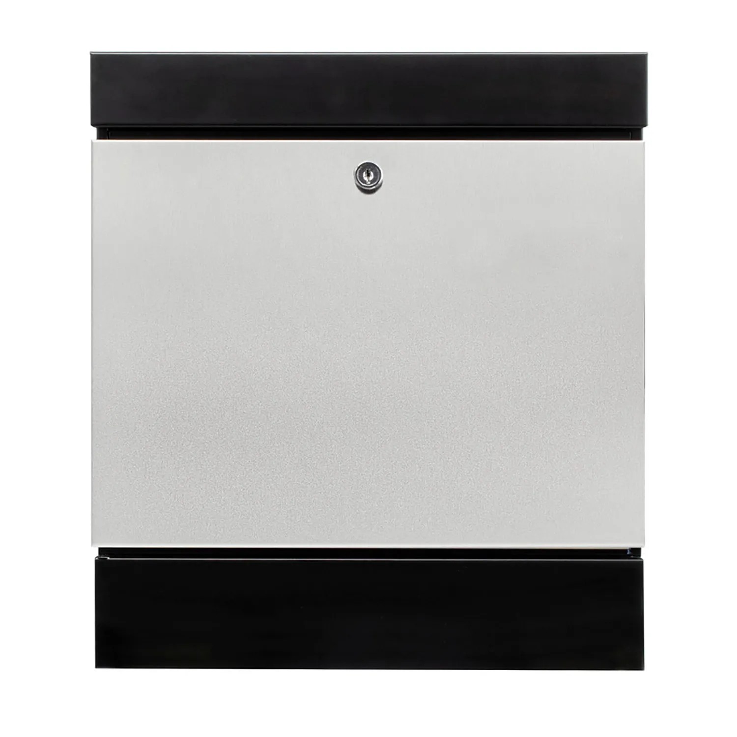 Burg-Wächter Briefkasten Seattle 6848 B+S mit Zeitungsbox, Stahl/Edelstahl, mattschwarz/silber.