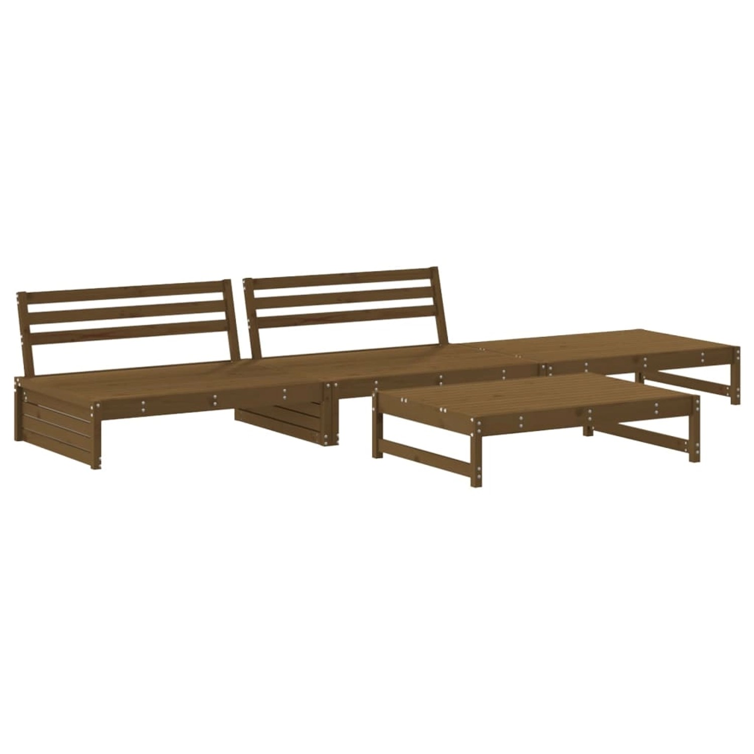 vidaXL 4-tlg Garten-Lounge-Set Honigbraun Massivholz Kiefer Modell 17 günstig online kaufen