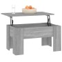 vidaXL Couchtisch Grau Sonoma mit höhenverstellbarer Platte und Stauraum.