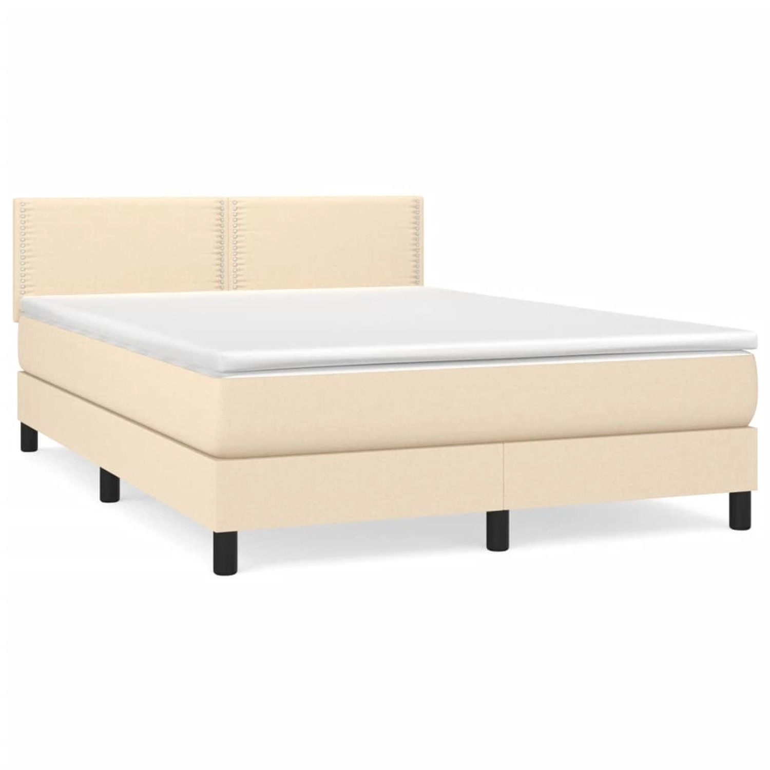 vidaXL Boxspringbett mit Matratze Creme 140x190 cm Stoff1389682 günstig online kaufen