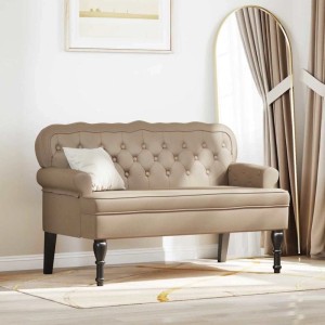 vidaXL Chesterfield Bank Cappuccino 119,5 x 64,5 x 75 cm Kunstleder 42019298