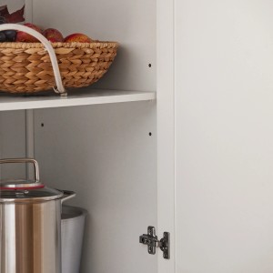 Detailaufnahme: Innenraum des SoBuy Küchenwagen FKW41-WN mit Geschirr und Obstkorb.