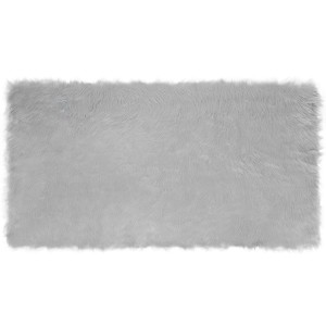 vidaXL Kunstschaffell Teppich Tafalla Grau 80 x 150 cm Polyester 42021522