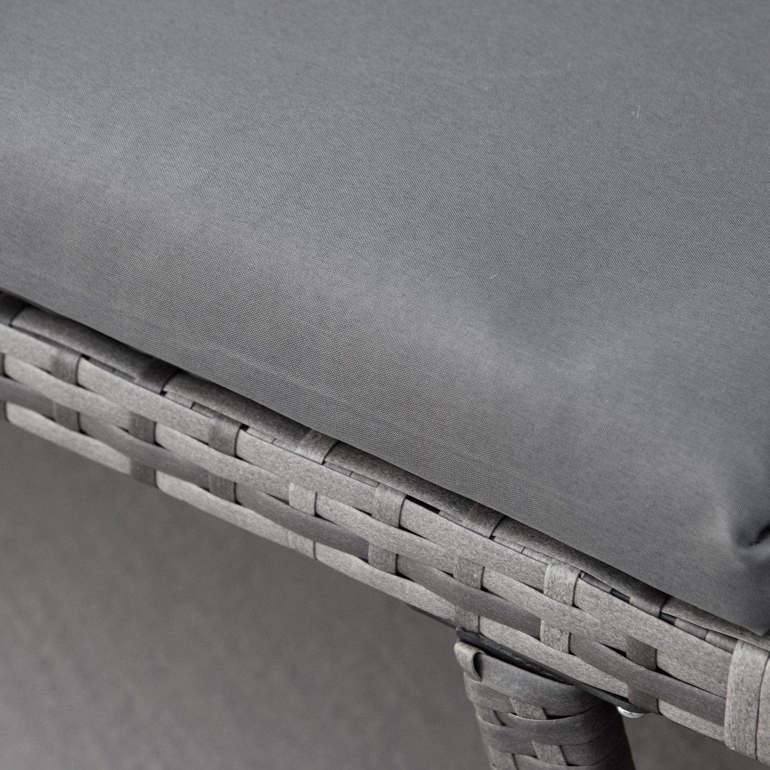 Outsunny Rattansofa Stahl  PE-Rattan  Polyester 129L x 63B x 67H cm Grau_8