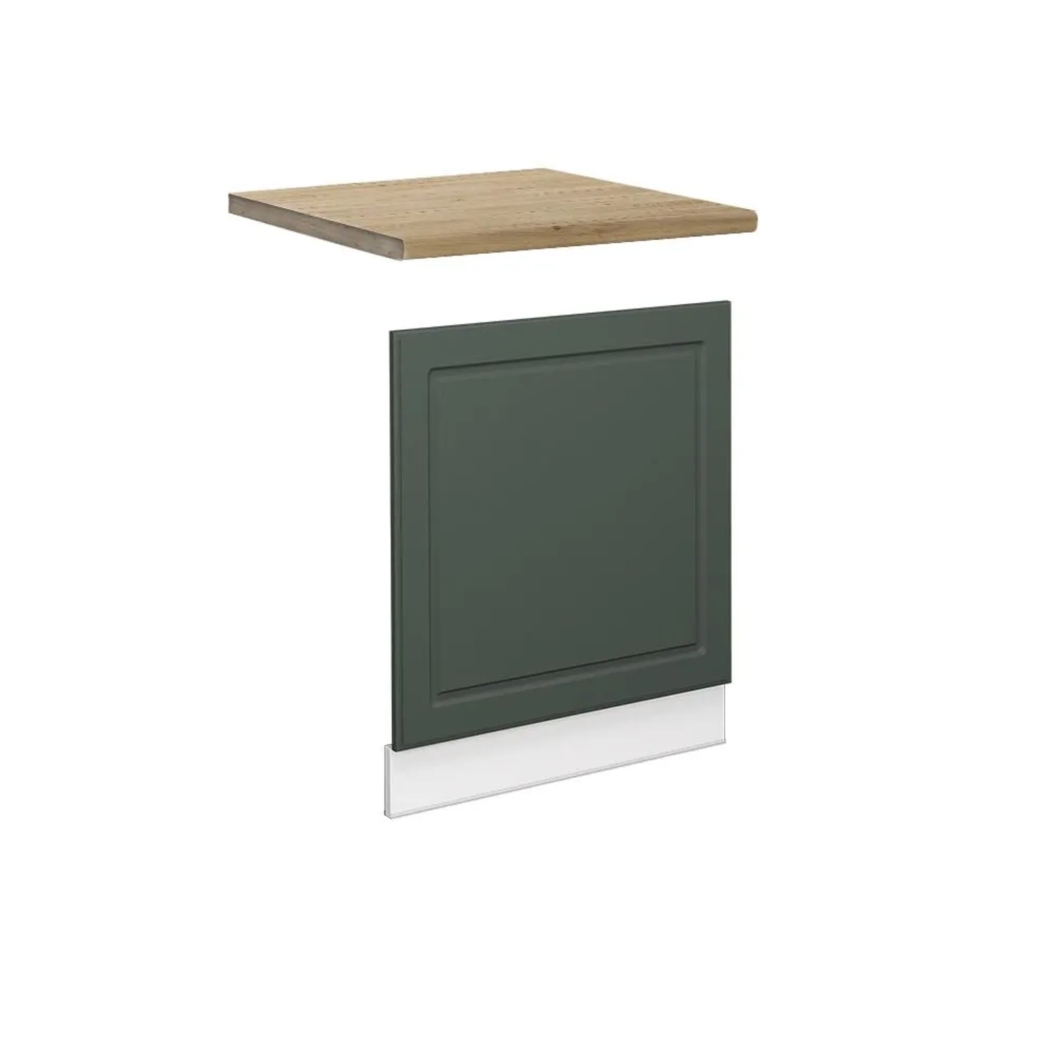 Vicco Frontblende Fame-Line Geschirrspüler Fronttür Grün-Gold Landhaus Weiß 60 cm AP Eiche