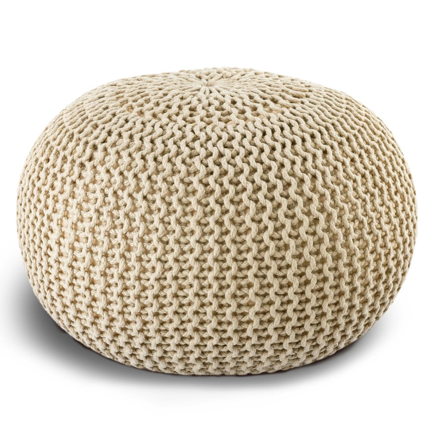 Casamia Premium Pouf Outdoor Sitzpouf Hocker 55x55x37cm Creme günstig online kaufen