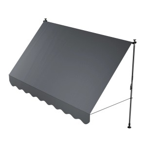 Graue Juskys Klemmmarkise Kapstadt 300x120 cm für Balkon oder Terrasse.