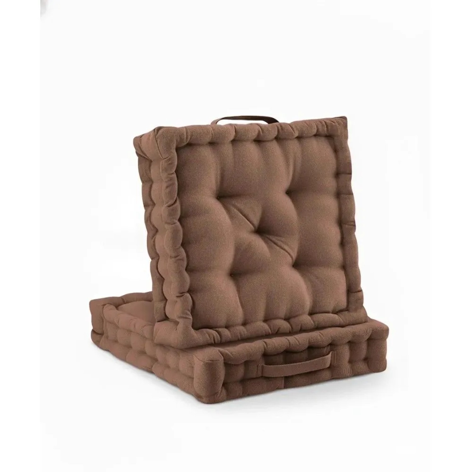 Beautissu Mila Stuhlkissen 50x50x10cm Braun 2tlg