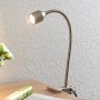 Moderne Lindby LED Klemmleuchte Djamila in Alu für Schreibtisch & Büro.