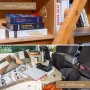 HMF Buchtresor Geldkassette als Buch getarnt, auf Regal zuhause und offen im Auto für Wertsachen. Diskreter Tresor.