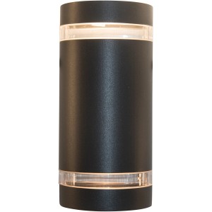 Anthrazitfarbene Lutec Außenwandleuchte Focus, 2-flammig, für stimmungsvolle Außenbeleuchtung.