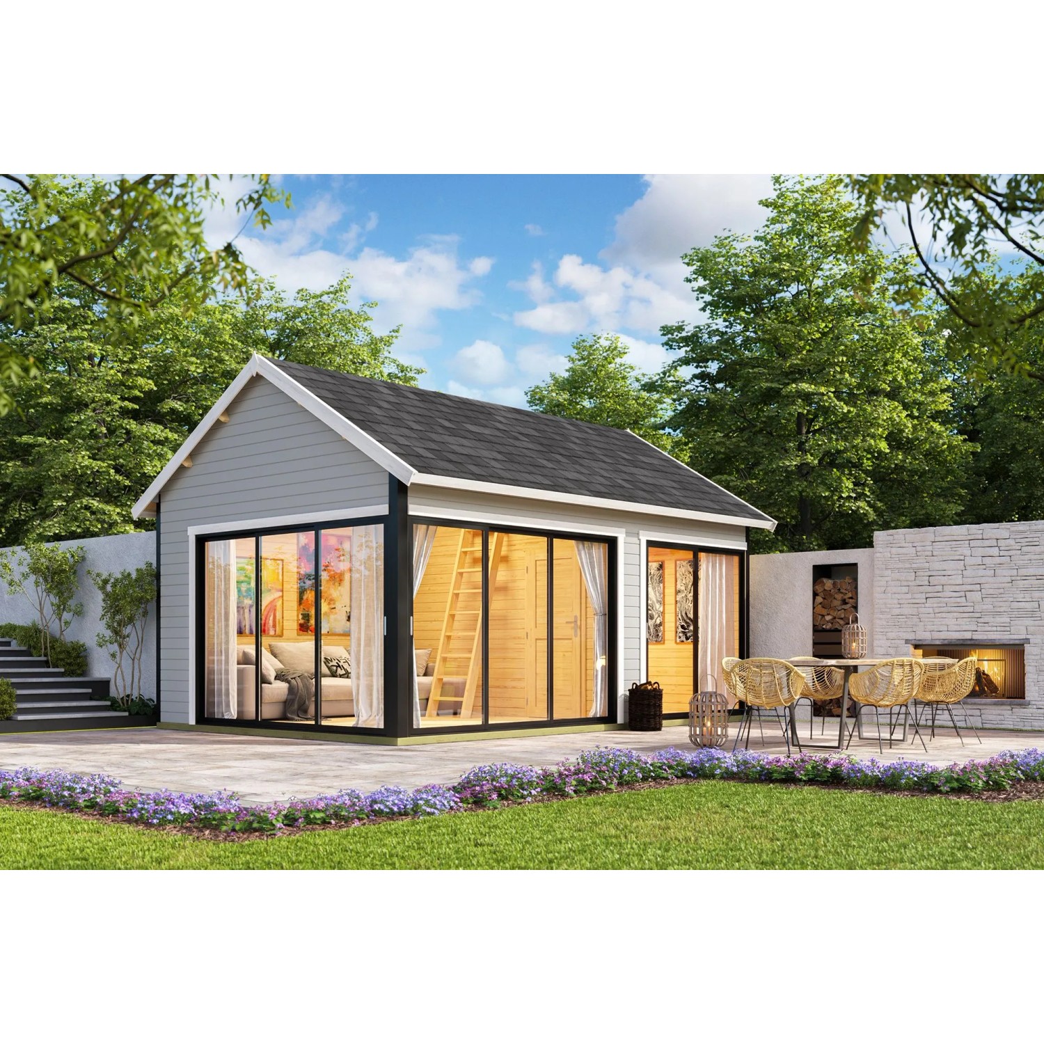 Lasita Gartenhaus Murano 3 Lichtgrau 578 cm x 390 cm