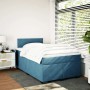 Dunkelblaues vidaXL Boxspringbett 120x190 cm mit Matratze und Samtbezug.