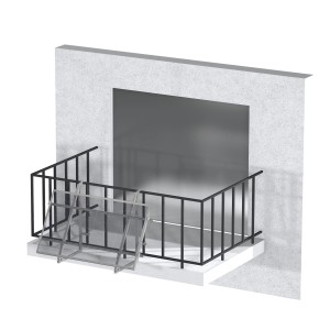 Solar U-Profil zur Geländerbefestigung einer PV-Anlage auf einem Balkon.