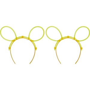 Gelbe Knicklicht-Haarreifen im 2er-Set für Partys & Events. Leuchtender Spaß für Spiel & Spaß!