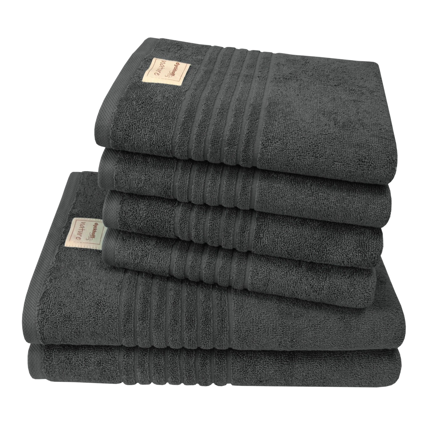Dyckhoff Handtuchset Nature Anthrazit 6-tlg.